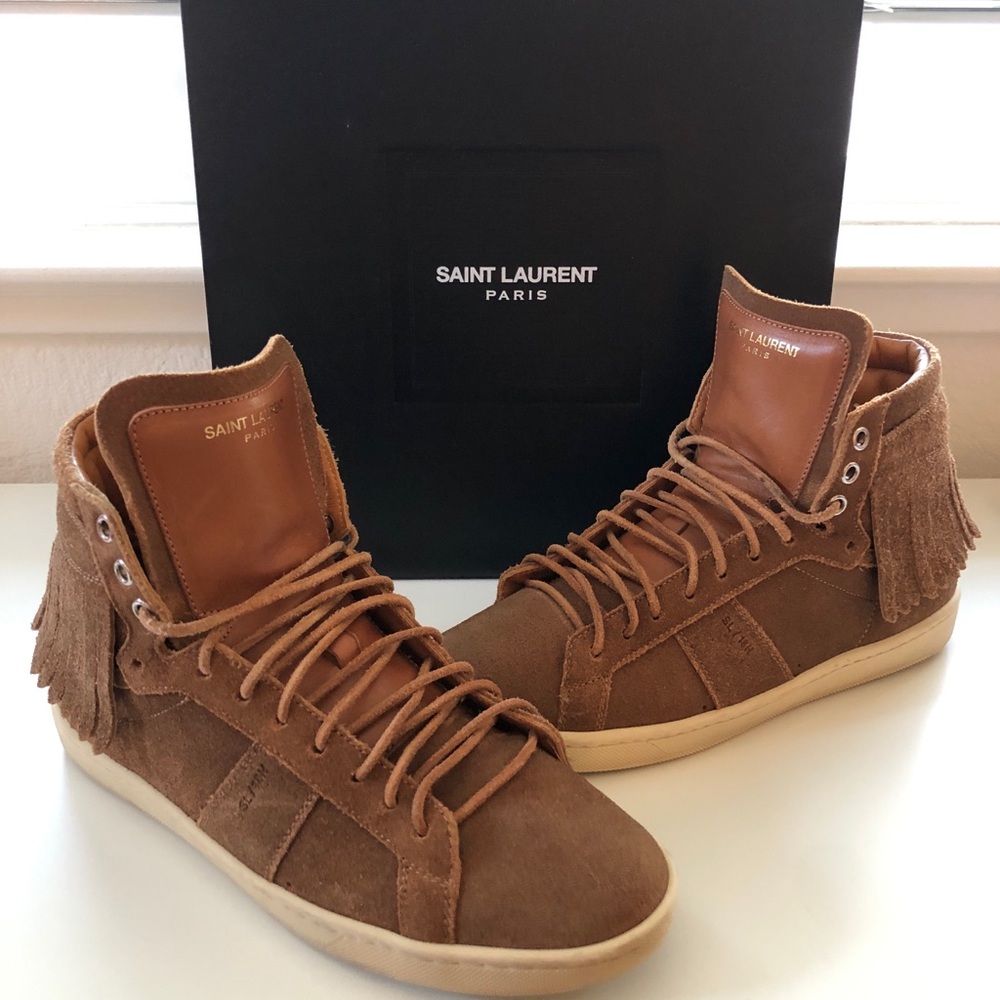 Saint Laurent Suede Fringe High-top